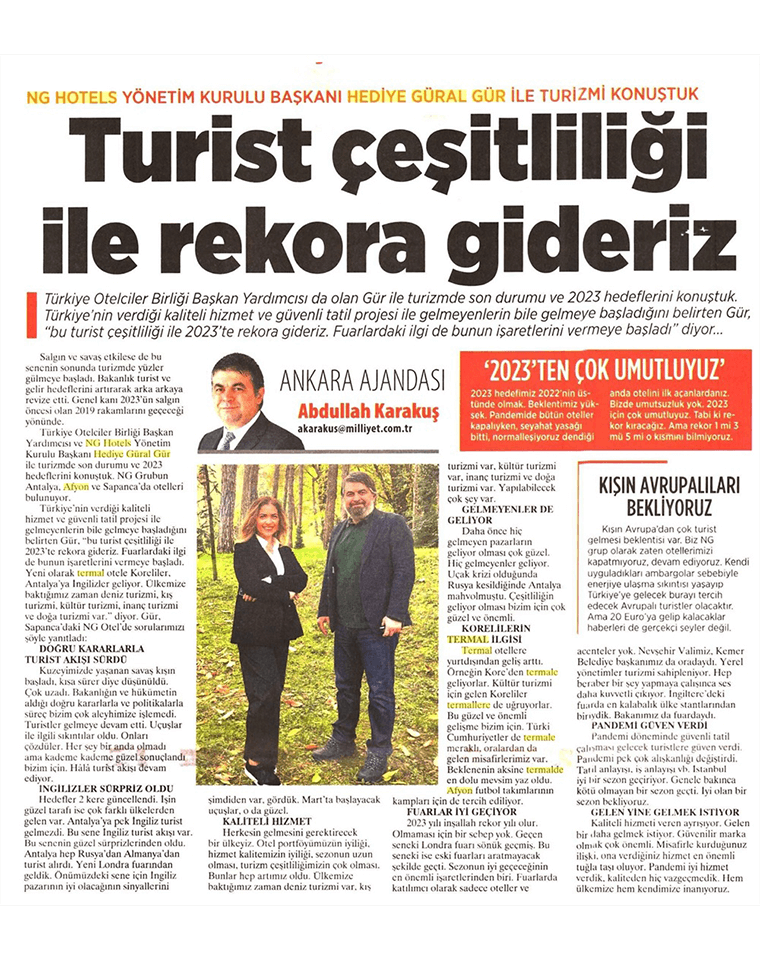 Ng Hotels Basinda Biz Milliyet Gazetesi 1