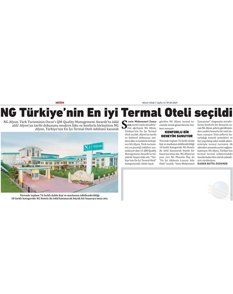 Ng Hotels Basinda Biz Afyon Odak Gazetesi Card