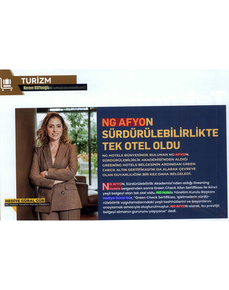 Ng Hotels Basinda Biz Ng Afyon Surdurulebilirlikte Tek Oldu Card
