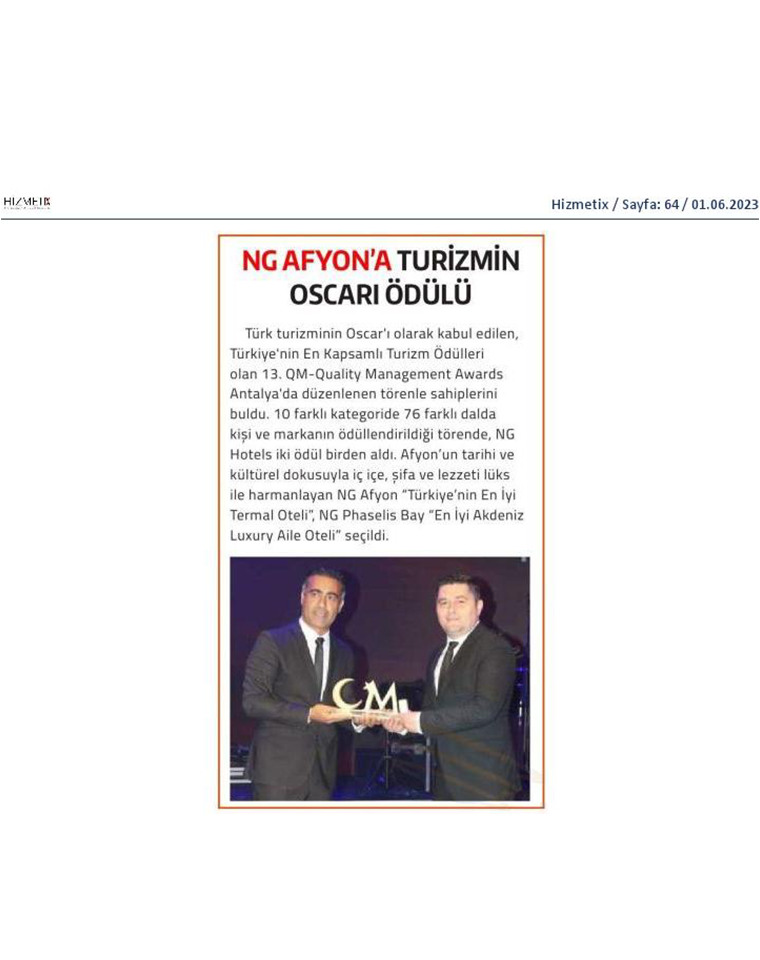 Ng Hotels Basinda Biz Hizmetix Dergisi Card